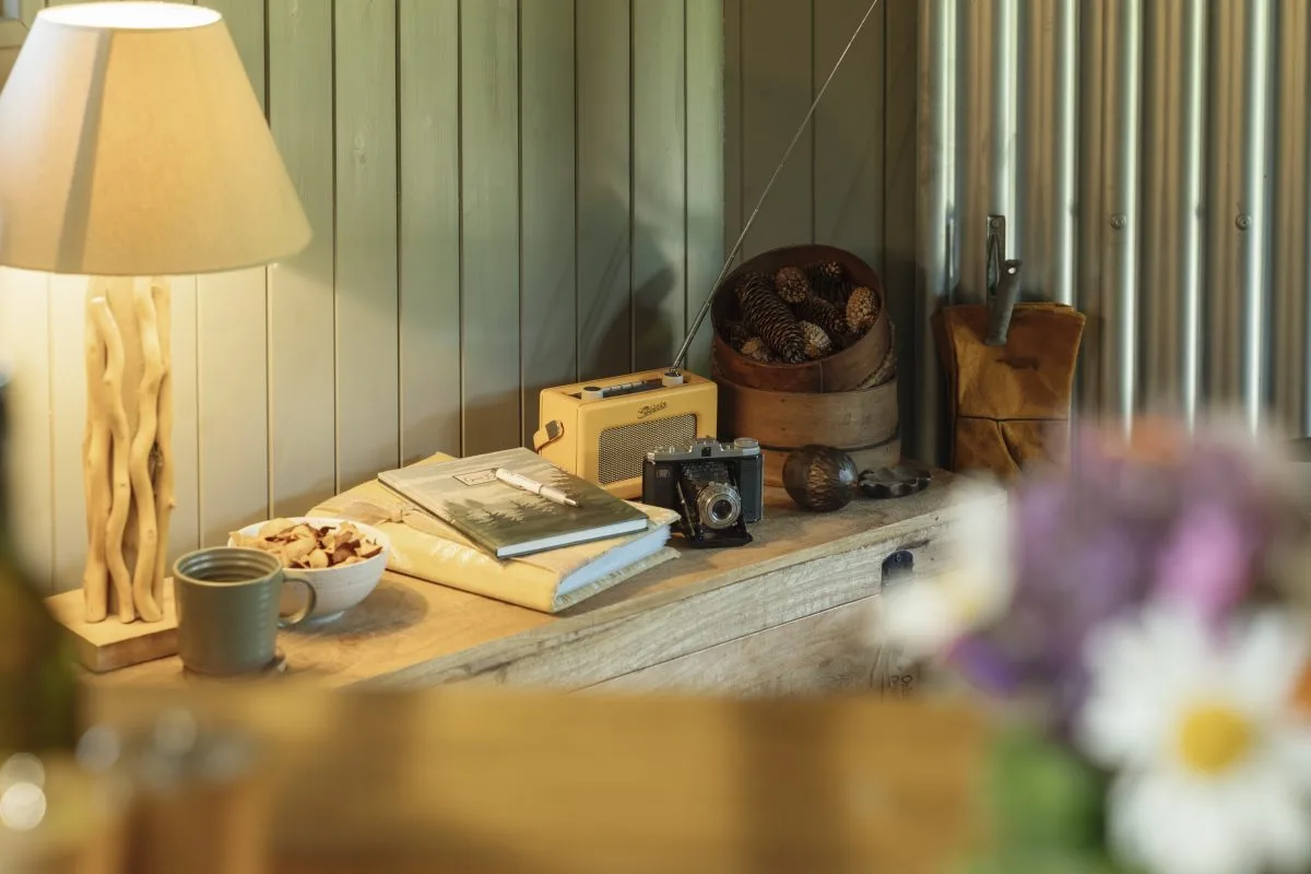 Charming, cosy cabin with inviting warm decor and useful Guest Information Guide - Luxury Glamping Cabins with Hot Tubs - Brecon Beacons