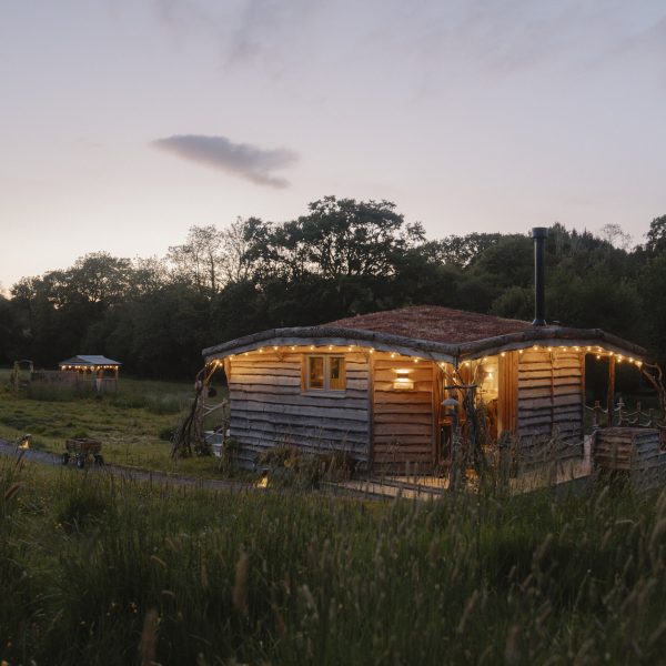 Twilight at Erwain Escapes - Luxury Glamping Cabin Carmarthenshire, West Wales
