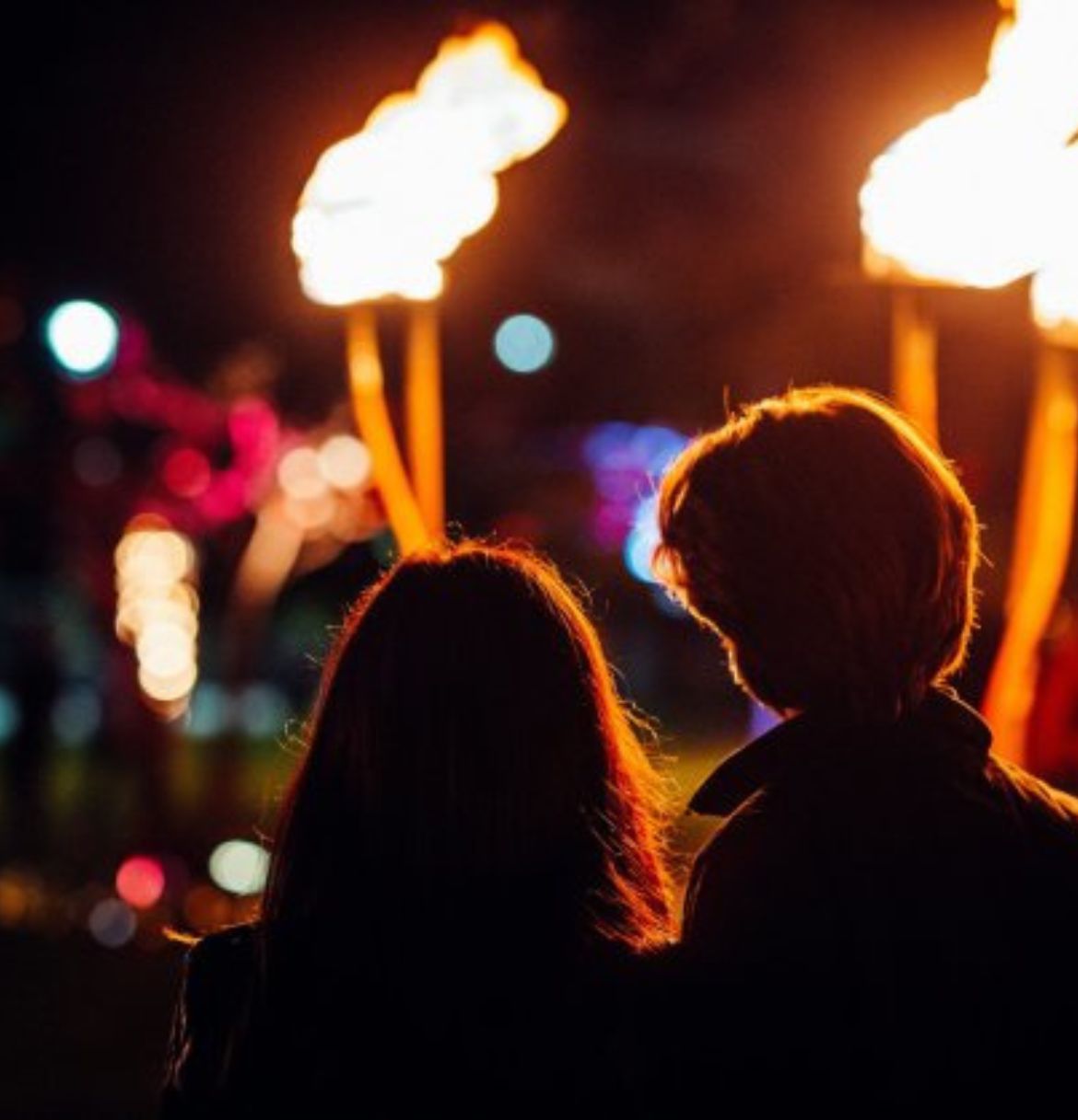 Community bonfire celebrating autumn traditions with fire and gathering - Luxury Glamping Cabin Carmarthenshire, West Wales